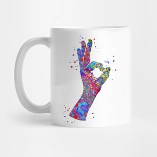 Okay hand sign symbol Mug